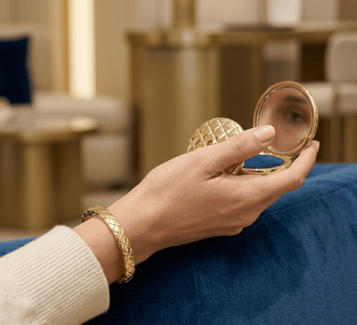 Quilted Bangle Bracelet Gold-Tone