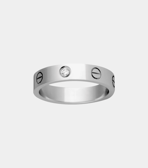 Love Ring Eternity Statement Piece In Silver With Diamonds
