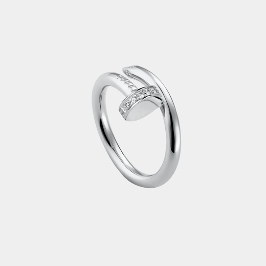 Silver Nail Ring Statement Piece With Diamonds